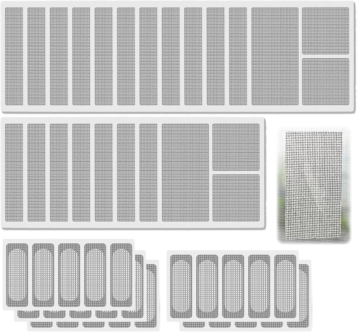 SnelShoppen - Flyscreen Reparatieset (25 Stuks), Zelfklevende Vliegnet Reparatietape, Krachtige Patches voor Vliegnetten, Herstellen van Vliegnetten,