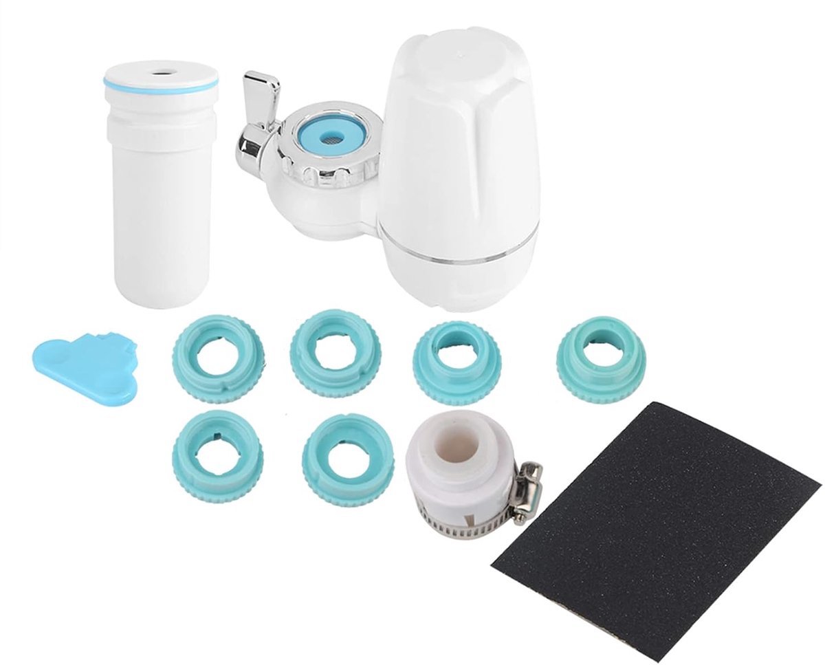 SnelShoppen - Faucet Montage Cleaner, Waterfilter met Wasbare Keramische Kern, Eenvoudig te Installeren en Verwijderen, ABS en Keramiek, Inclusief Aan