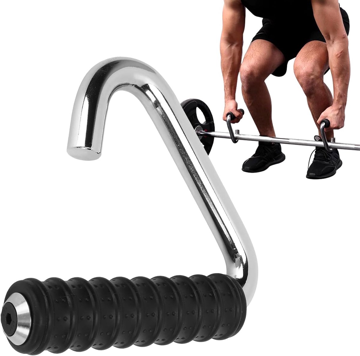 SnelShoppen - Oefening Pull Up Handvatten, Fitness Handgrepen C-vormig Universeel Rubber Gewrapped Trainingspullbar Voor Gym, Stevig en Duurzaam