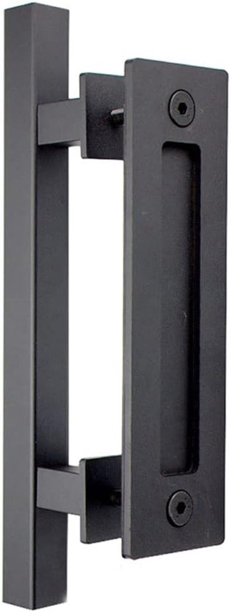 SnelShoppen - Barn Door Handle, Dubbelzijdige Deurhandgrepen, Zwarte Stalen Handgreep 30 cm, Stevige Hardware voor Schuifdeuren, Kastdeuren, Tuinhuisj