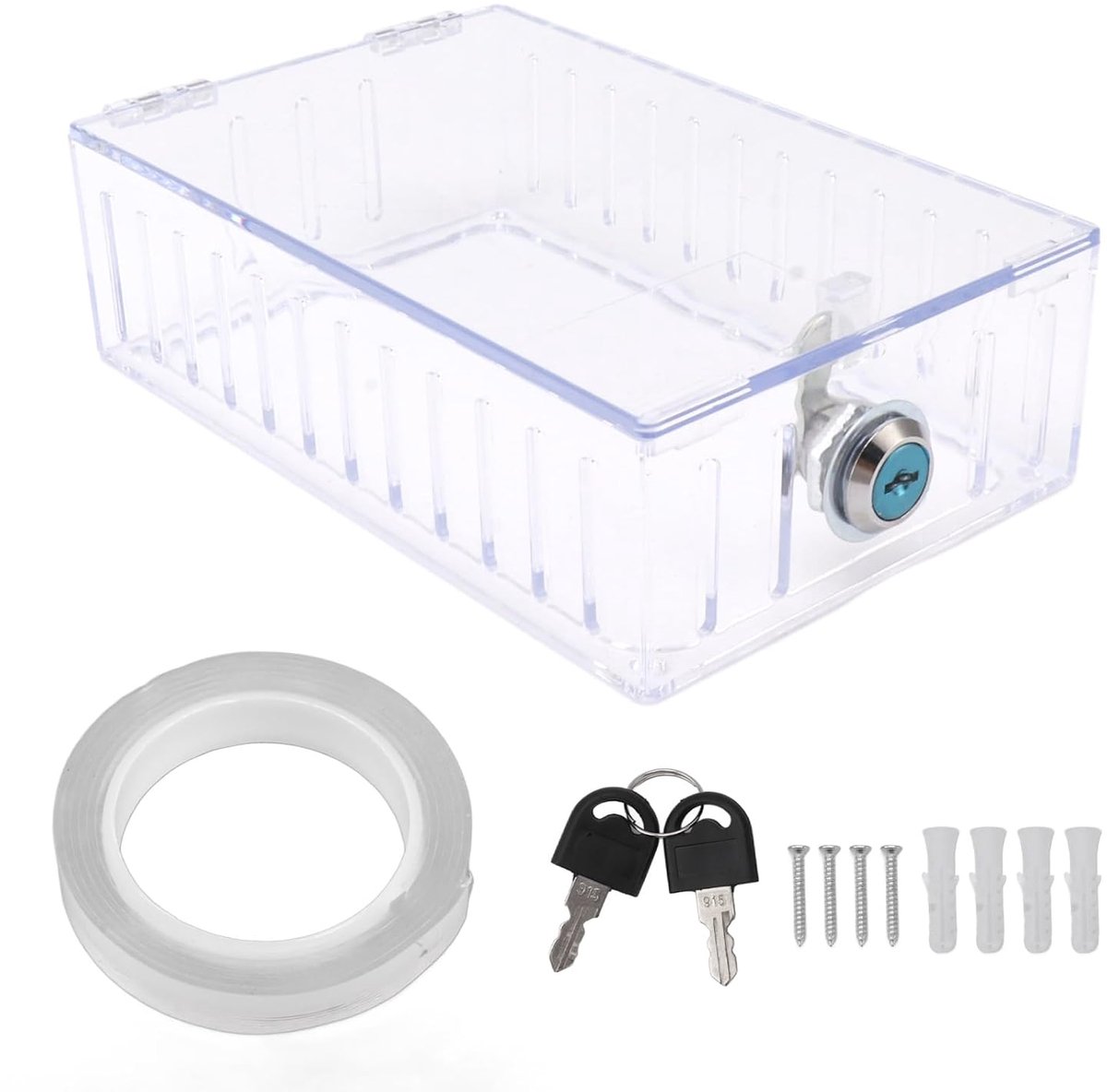 SnelShoppen - Thermostaat Lock Box Duidelijke Behuizing met Sleutel, Grote Universele Thermostaat Bescherming, 7.28 * 4.72 * 2in Transparante Thermost