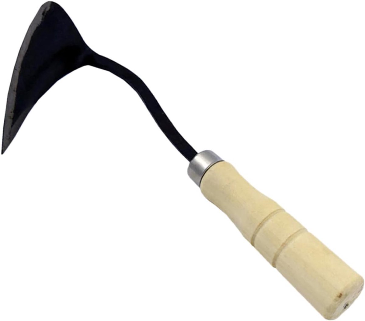 SnelShoppen - Tuingereedschap - Driehoekshark voor Tuinieren - Houten Handvat - Ergonomisch Ontwerp - Perfect voor Planten en Wieden - Sterk en Duurza