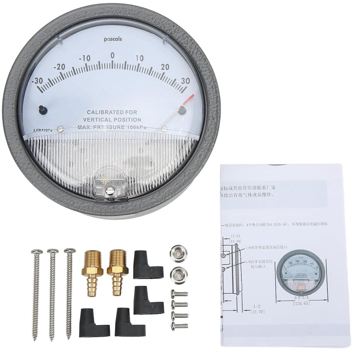 SnelShoppen - Differentieel Drukmeter, Pointer Drukmeter, Drukdetectie Meter, Lichtgewicht Aluminium, Corrosiebestendig, Voor Professioneel Gebruik