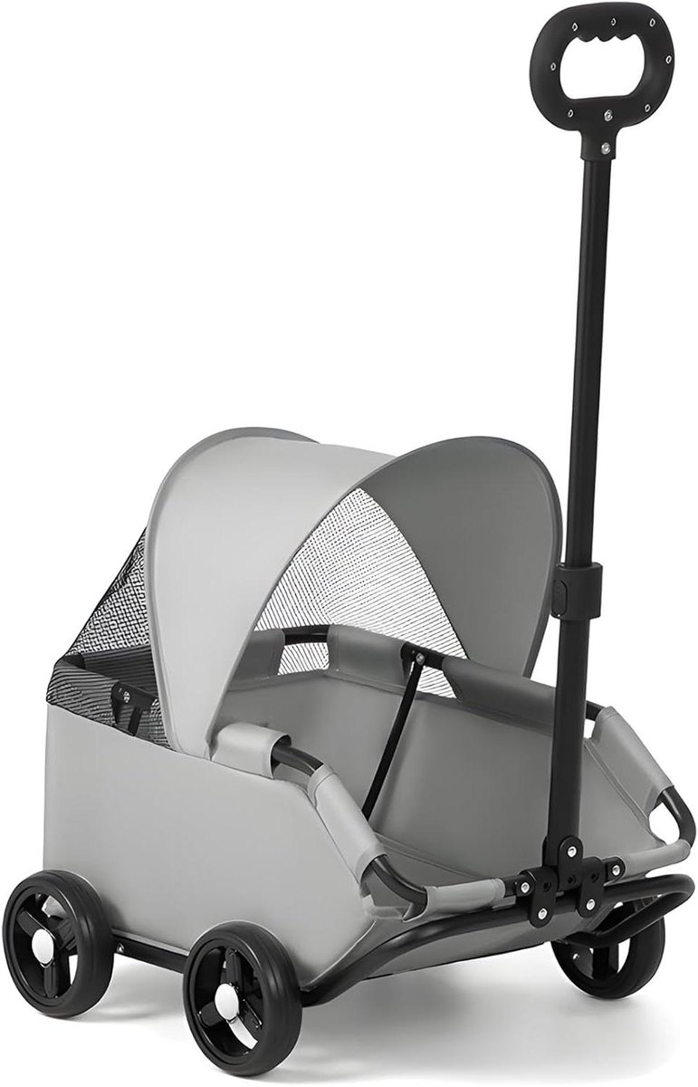Hondenbuggy - Hondenwagen Trolley - Huisdier Vervoer - Opvouwbaar Ontwerp - Tot 10 kg - Grijs
