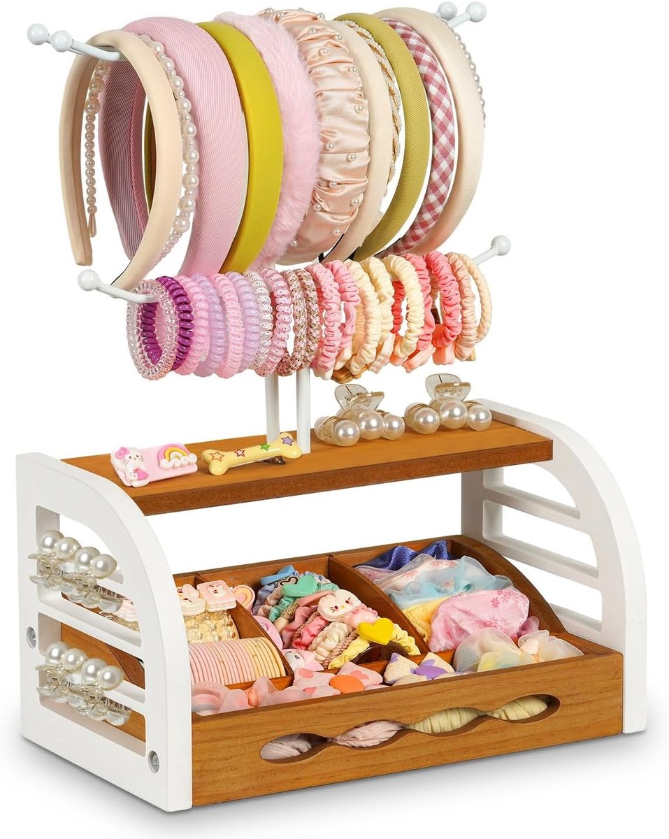 Opslagstandaard voor haarbanden, organizer voor elastische haaraccessoires, houder voor haaraccessoires en armbanden voor vrouwen en meisjes