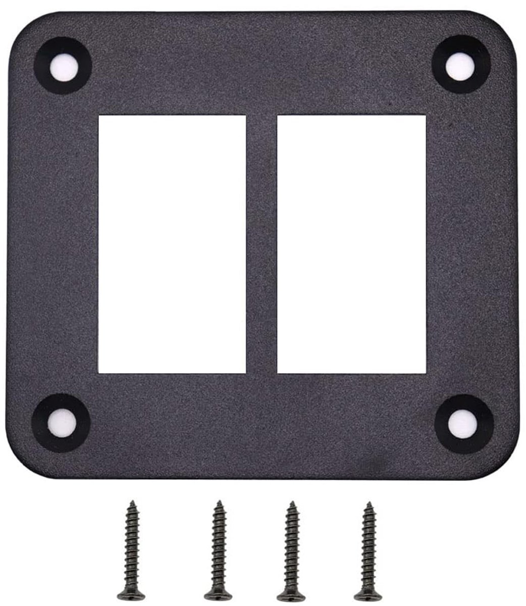 SnelShoppen - Greluma 2-Weg Toggle Switch Paneel Behuizing, Rocker Switch Paneel Bevestiging, Zwart Waterdicht Geanodiseerd Aluminium, Inclusief Schro