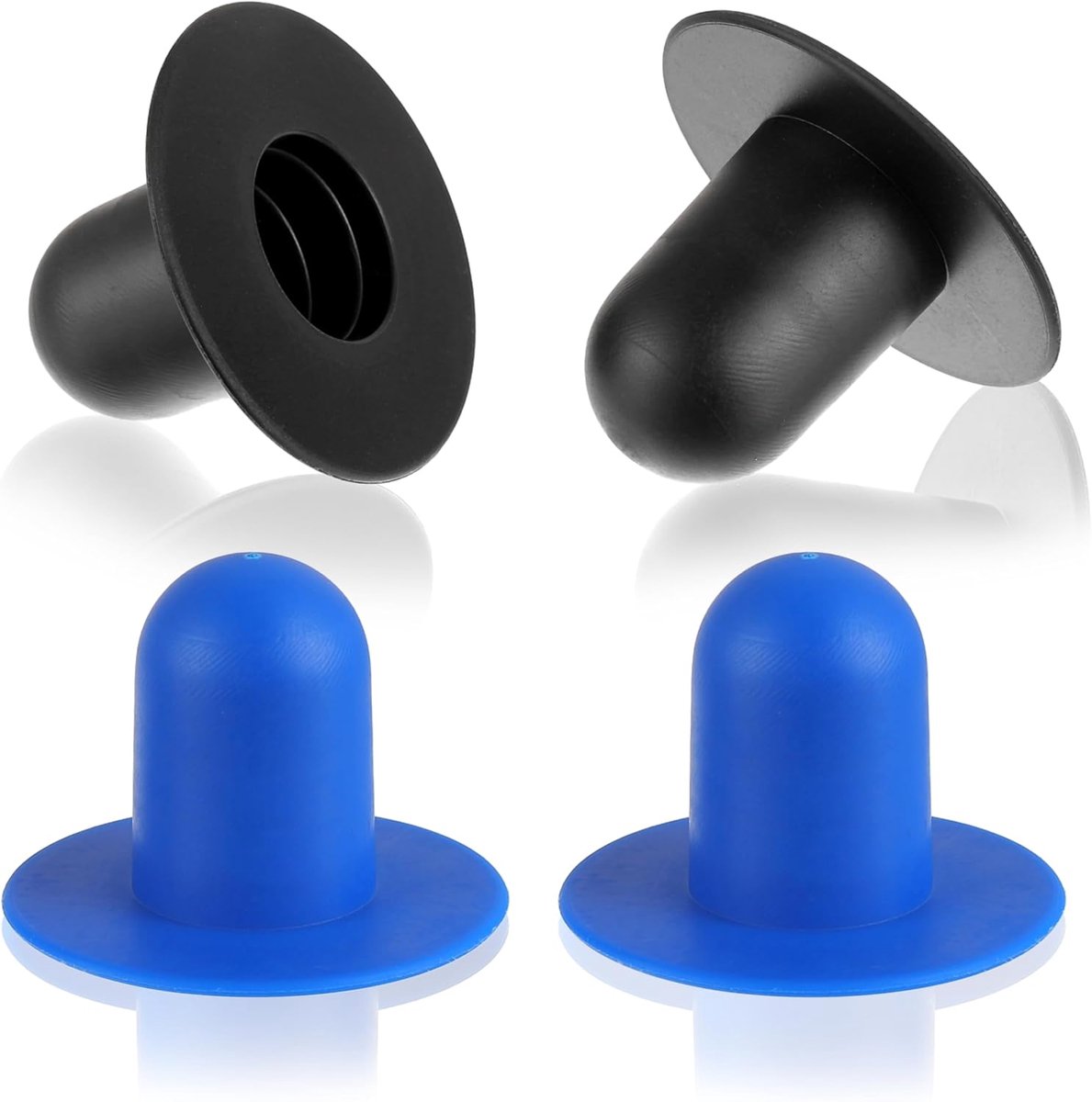 Pooldoppen set van 4 - Zwart en blauw - 6 cm diameter - Voorkom wateroverloop bij filterpomp - ShopVlot