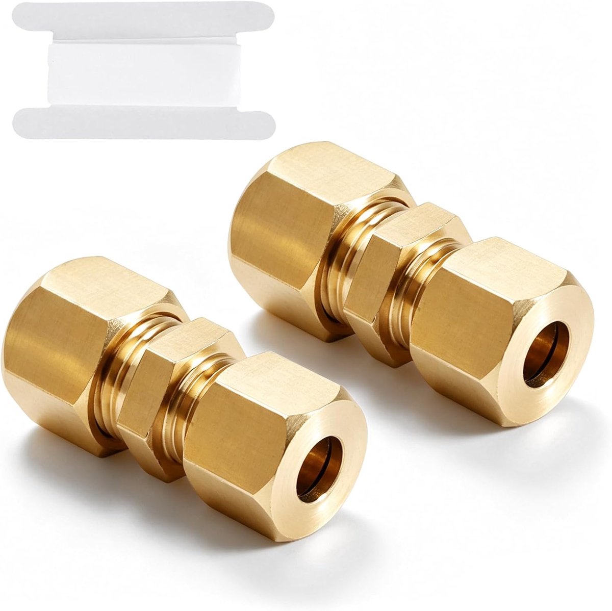 2pcs Brass Reduction Compression Tube Screw Connections, 8mm OD x 10mm OD Brass Clamp Ring Screw Connection, Heay Duty - ShopVlot