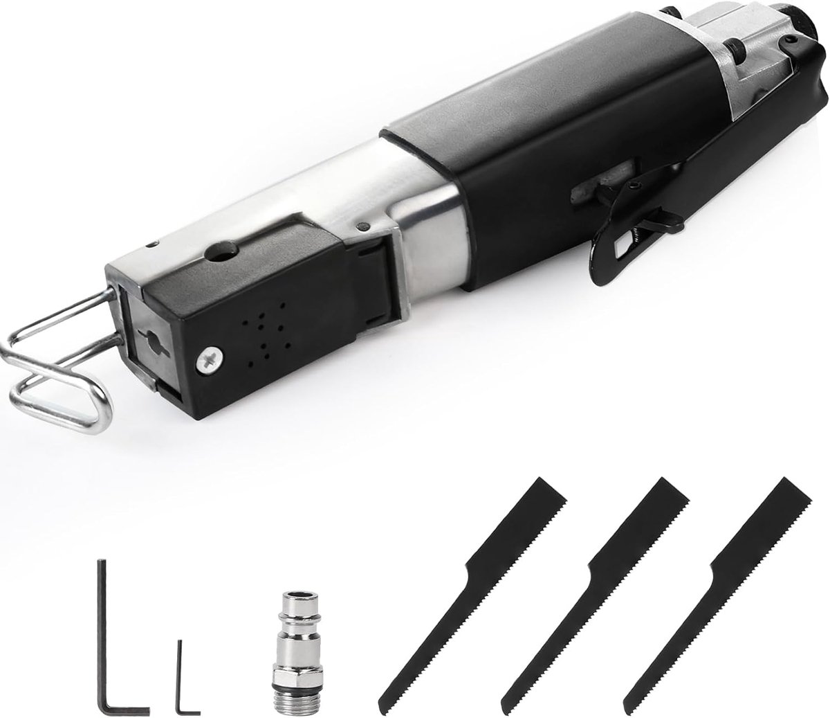 SnelShoppen - DBREAKS 1/4" Pneumatische Lichaamszaag met 3 Zaagbladen 18T 24T 32T, Mini Reciprocating Zaag, Metaal Lichaamszaag, Pneumatische Zaag, We