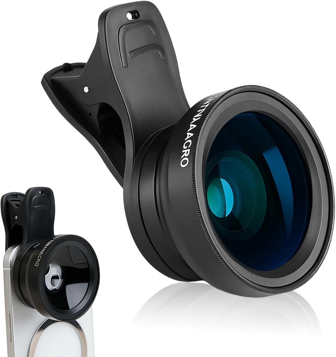 SnelShoppen - 2-in-1 Smartphone Macro Lens Set - 12.5x Macro Lens en 0.45x 140° Groothoeklens voor Mobiele Telefoon - Universele Compatibiliteit
