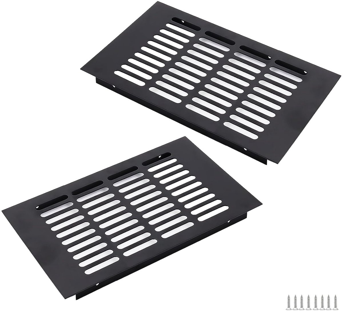 Ventilatie rooster 250 x 150 mm - Zwart aluminium - Corrosiebestendig - Verbeter luchtcirculatie - ShopVlot
