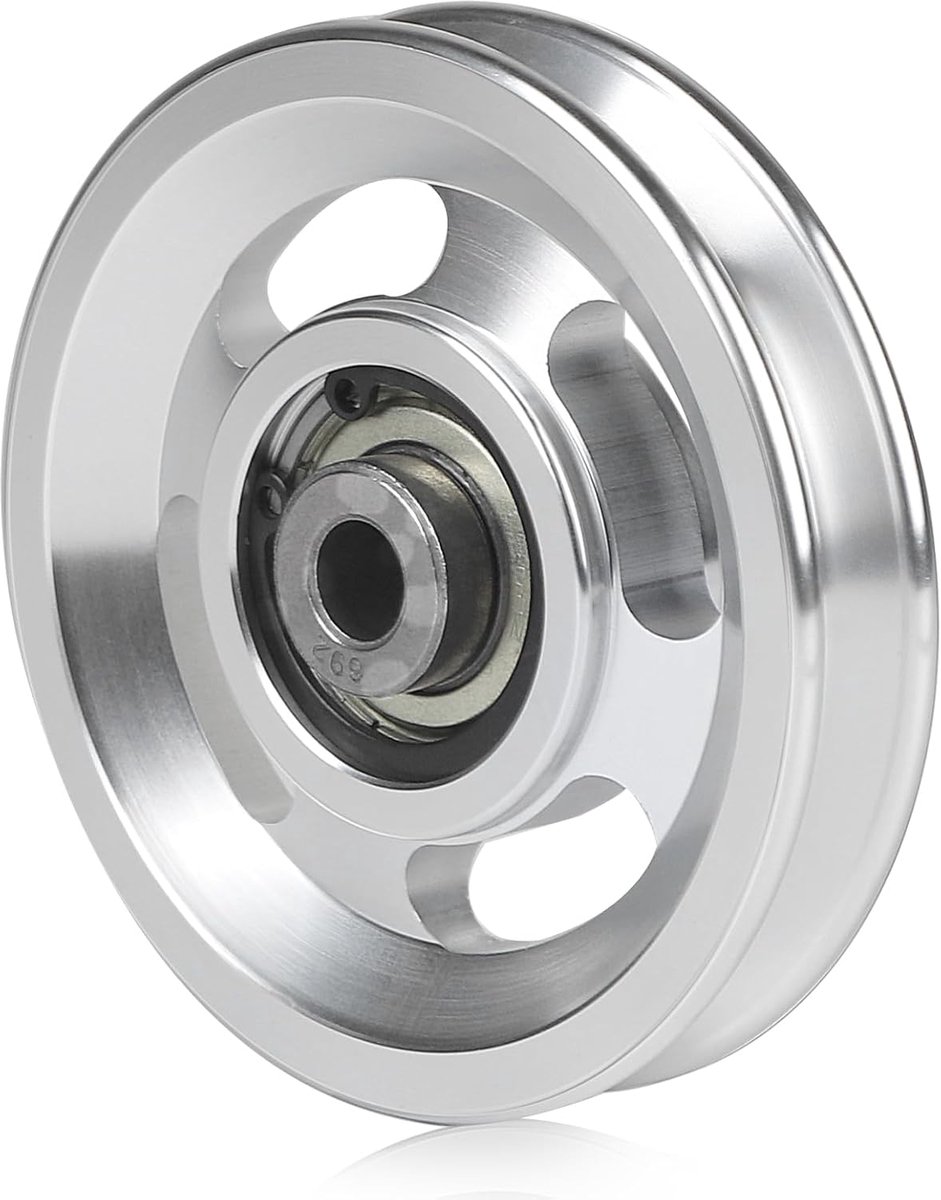 SnelShoppen - DBREAKS 1 stuk 95 mm kabelrol aluminium legering katrol, 300 kg draagvermogen, riemkatrol voor sportuitrusting, garage deur, gymnastiek