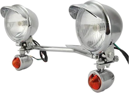Motor Verlichting Set - Mistlampen Motor - Verbeterde Zichtbaarheid - Universele Pasvorm - 4 Inch - Chroom — afbeelding 5
