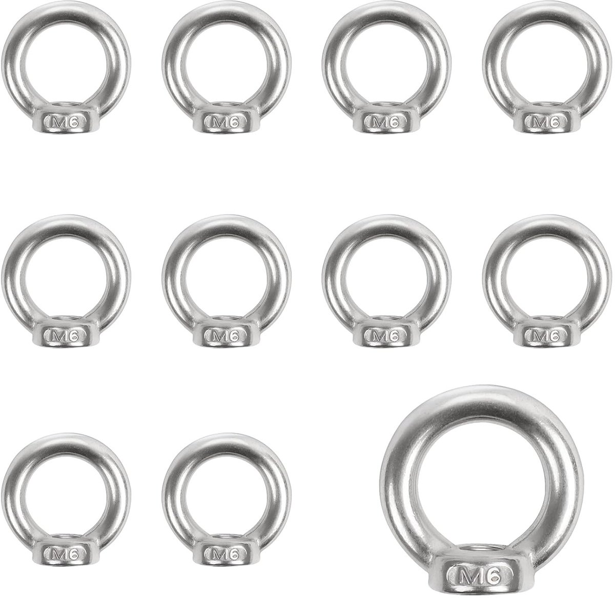 Ringmoeren M6 10 Stuks - 304 RVS - Voor kabels en bevestigingen - Geschikt voor DIY projecten - ShopVlot