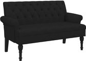 vidaXL - Bank - met - rugleuning - zwart - 120x62x75,5 - cm - stof