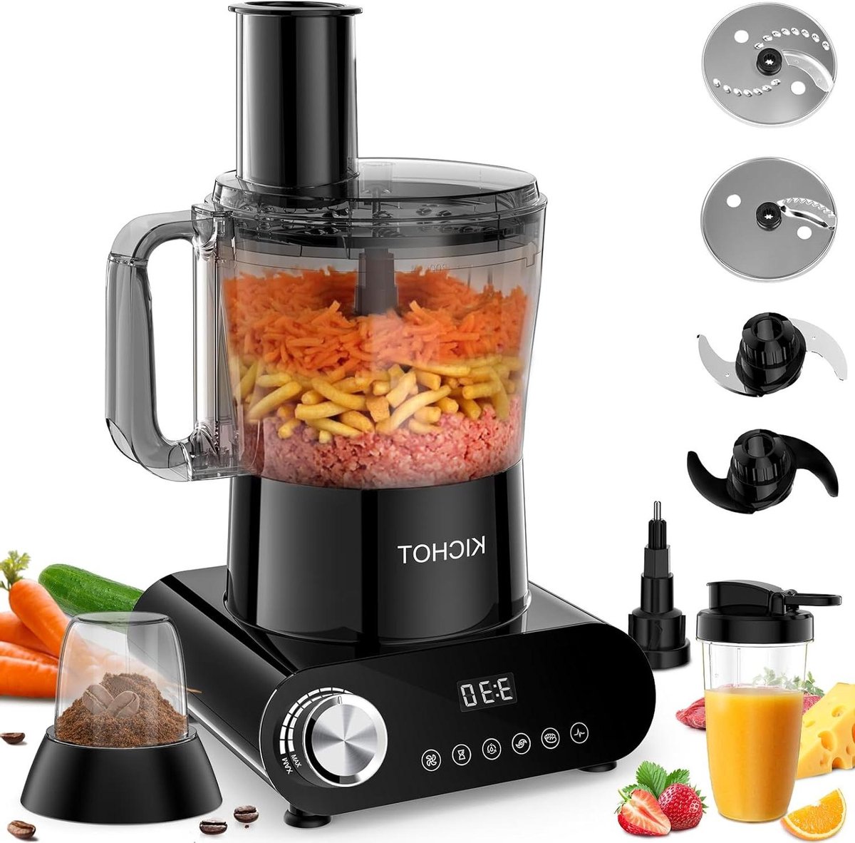 Keukenmachine - Keukenrobot - Maaltijden Bereiden - 1500W Krachtige Motor - 2.5L Inhoud - Zwart