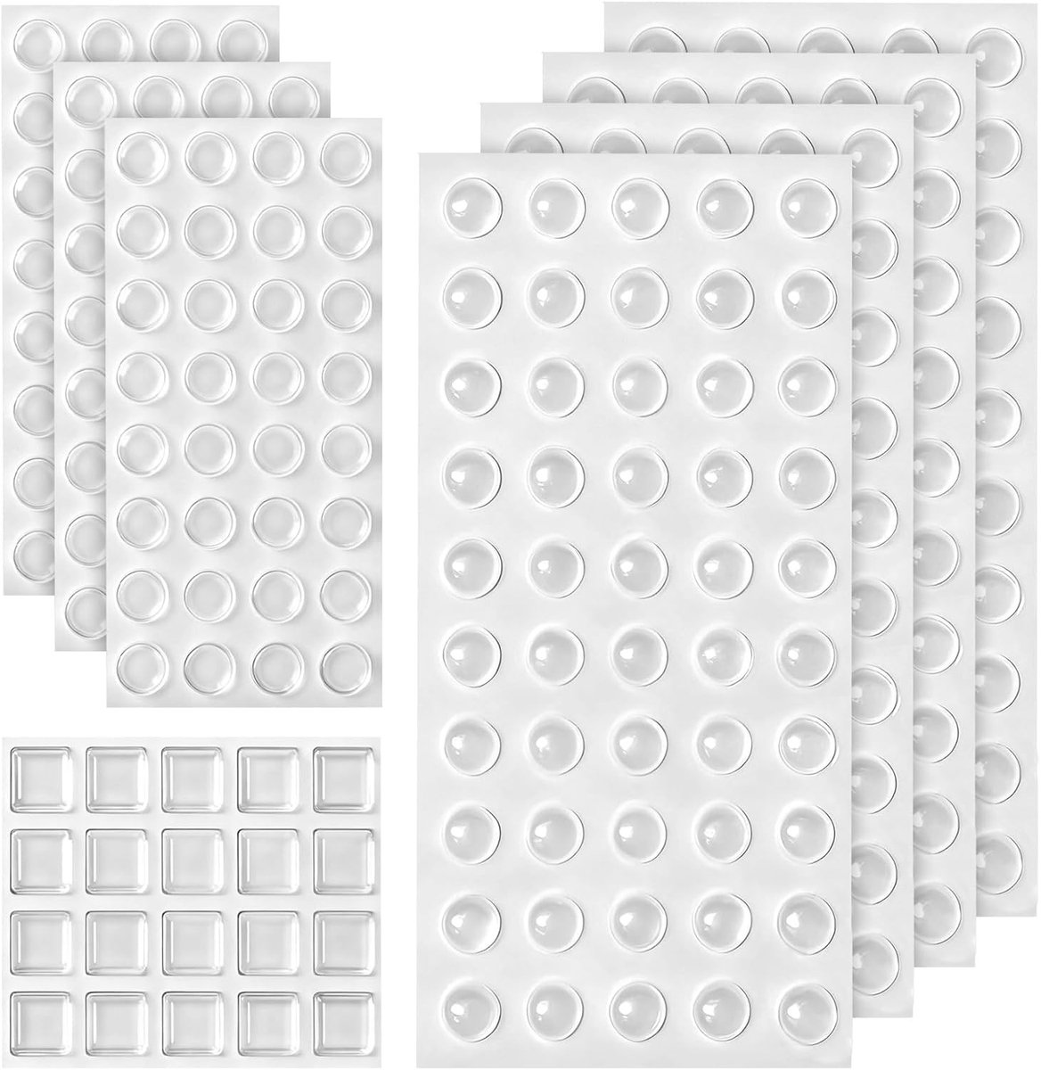 316 Transparante Siliconen Pads in 8 Maten en 3 Vormen voor Geluidsisolatie en Meubelbescherming, Ideaal voor Keuken en Slaapkamer
