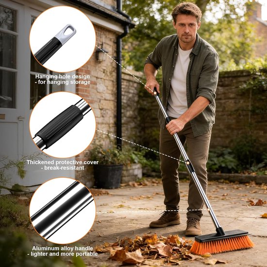 Tuinhark Heavy Duty - 10,2 inch borstelkop - rubberen schraper - ideaal voor het vegen van oprit en terras - SnelShoppen — afbeelding 5