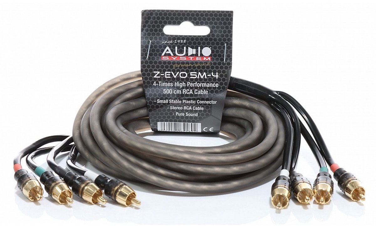 AUDIO SYSTEM HIGH-PERFORMANCE RCA-KABEL 5000mm 4-weg OFC cinch-kabel