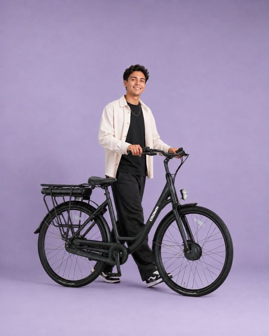 Crown Sydney - Elektrische Damesfiets - Elektrische Stadsfiets - 7 versnellingen - 28 inch - 52 cm - Mat Black van Crown — afbeelding 2