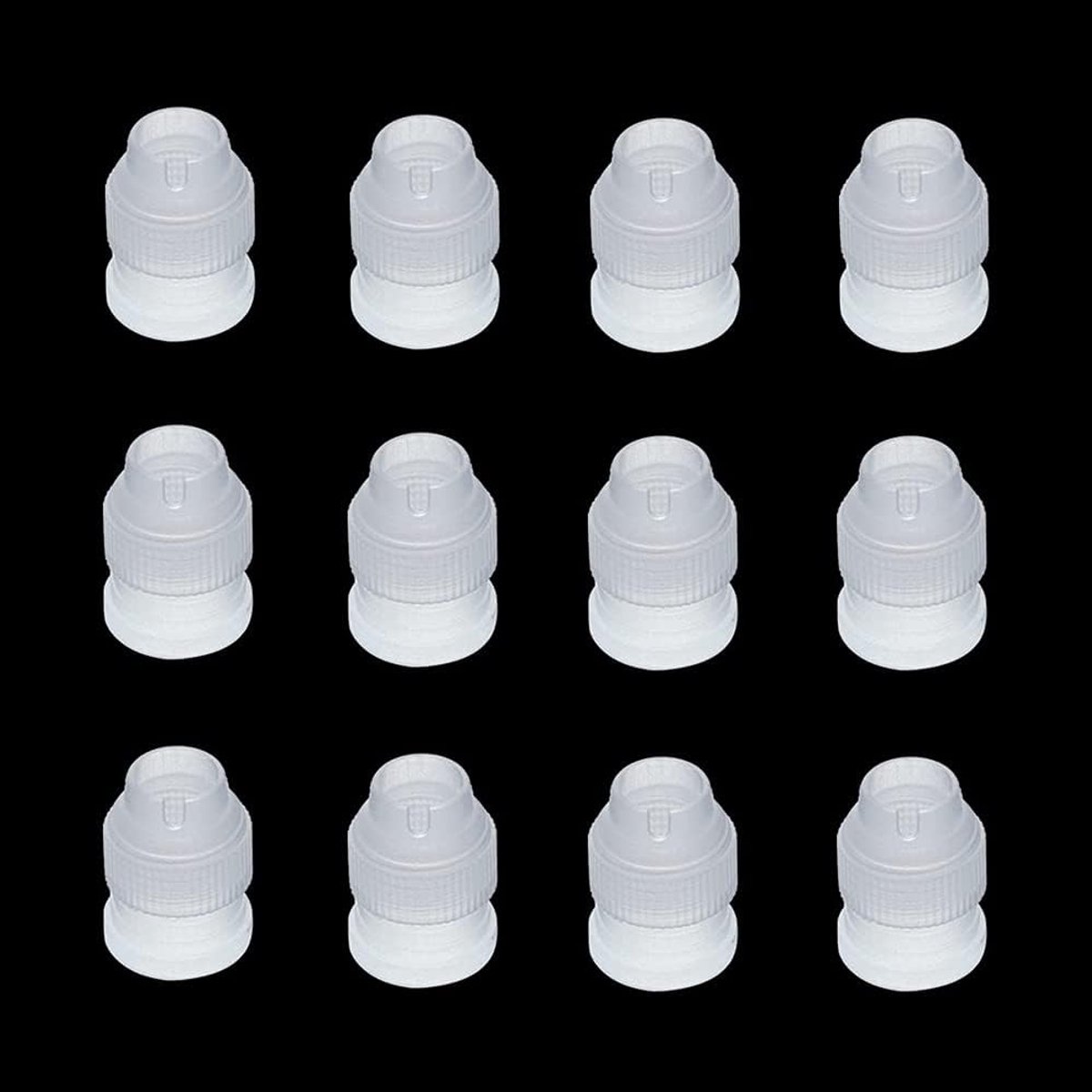 Clutch Nozzles, 12pcs Cake Decoration Adapters Tip Clutch Standard Fittings Adapter Plastic Pipe Bag Coupling Small - ShopVlot