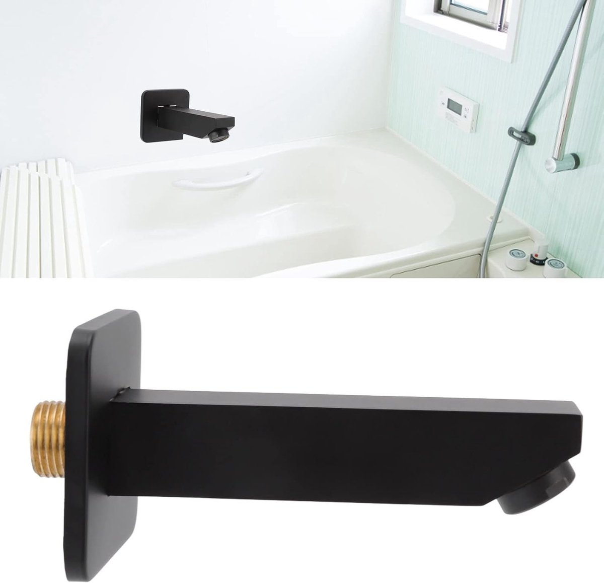 SnelShoppen - Wandgemonteerde Badkraan G1/2 Zwart Comfort Bad Walk, Inbouw Fontein Kraan voor Badkamer Hotels