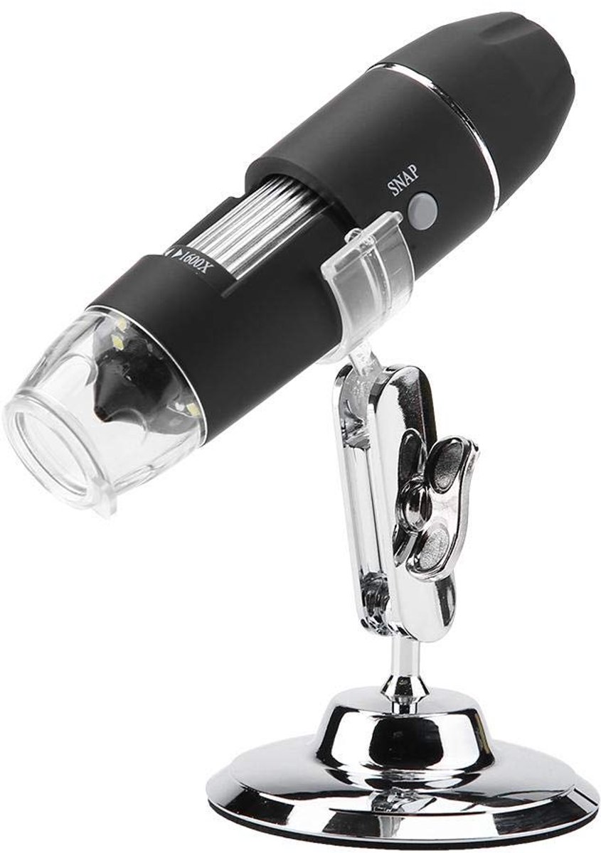 SnelShoppen - Draadloze USB Digitale Microscoop, Elektronische Hand Microscoop Camera, HD 1600X Vergroting Endoscoop met LED Verlichting voor Onderzoe
