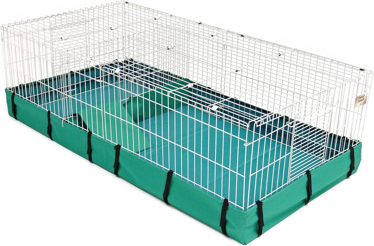 Dierenverblijf Cavia - Huisdierenkooi - Veilig Huisdieren - Inclusief Bodem - 120 x 61 x 36 cm - Wit Groen