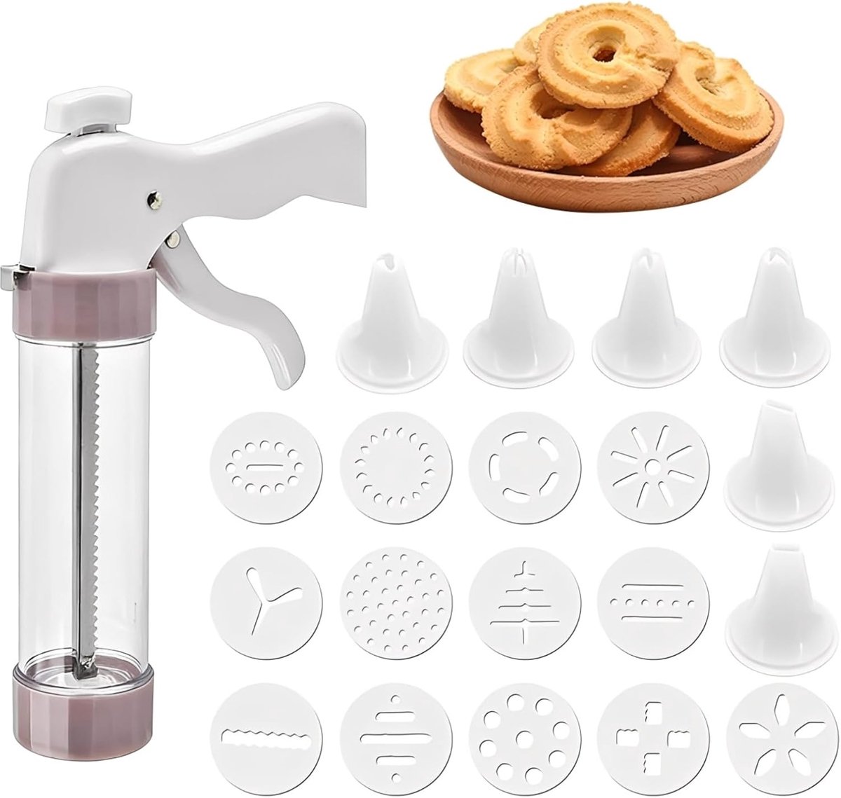 SnelShoppen - Cookie Maker Perspistool Set voor Koekjes en Icing, Cake Decoratie Gereedschap, Multi-functioneel, Voedselveilig Materiaal, Ideaal voor