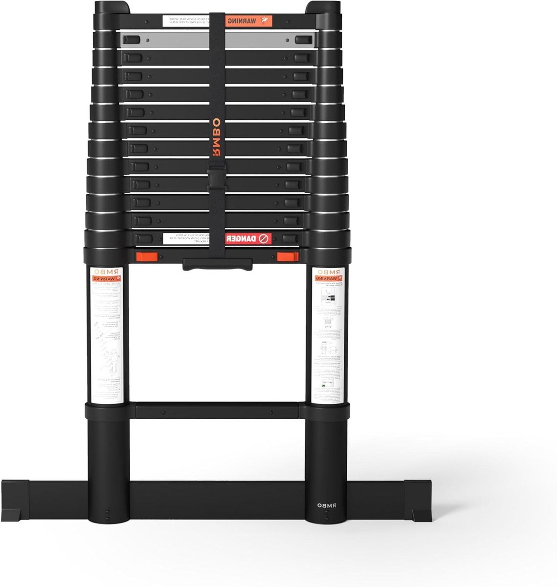 Telescoopladder - Uitschuifbare ladder - Klussen op hoogte - Soft closing systeem - 440 cm - Zwart