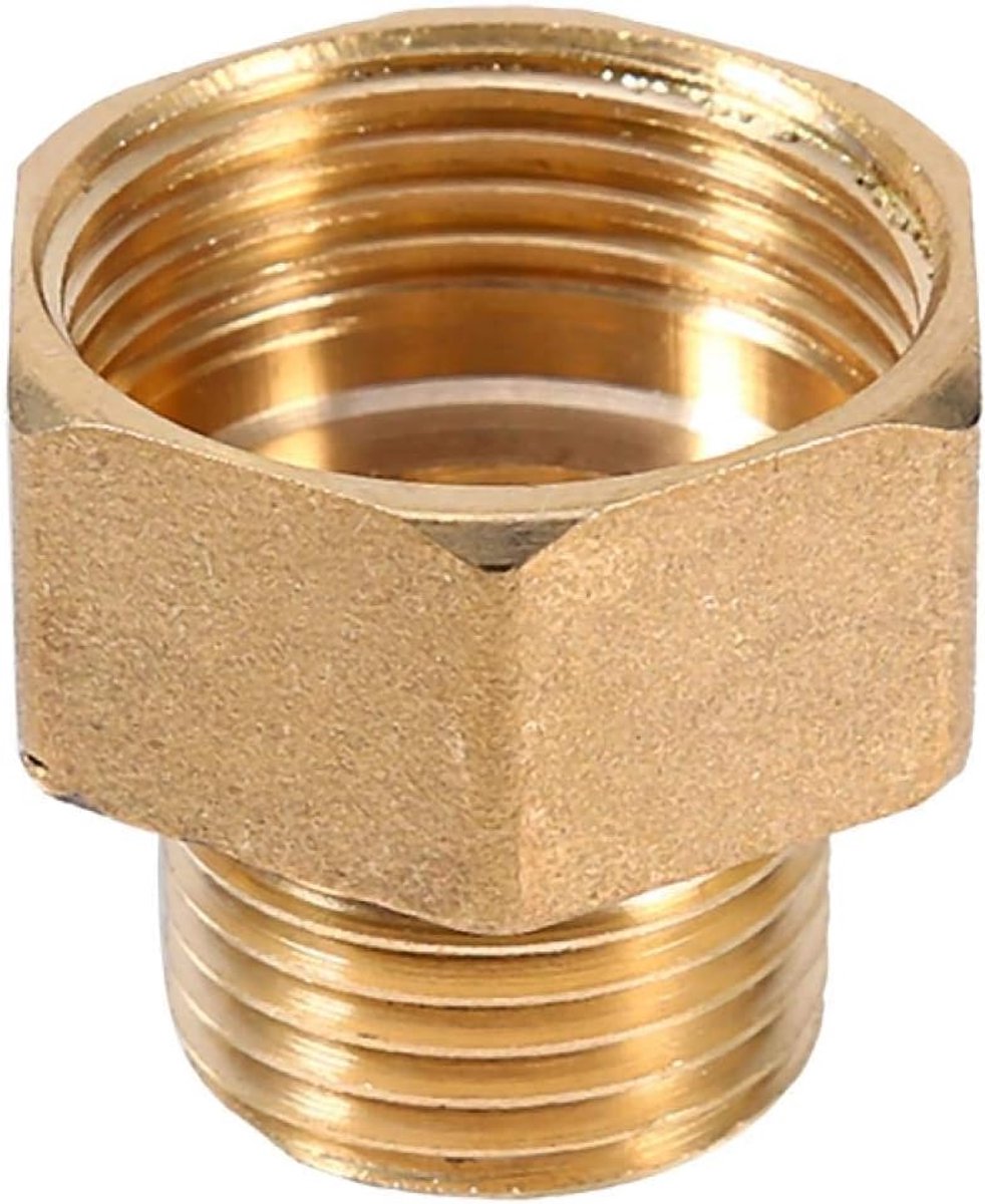SnelShoppen - Messing Pipe Adapter, Hex Nippel Koppeling, 1 Stuk Messing Waterpijp Hex Bushing Reducer Adapter 1/2 BSPT Mannelijk en 3/4 BSPT Vrouweli