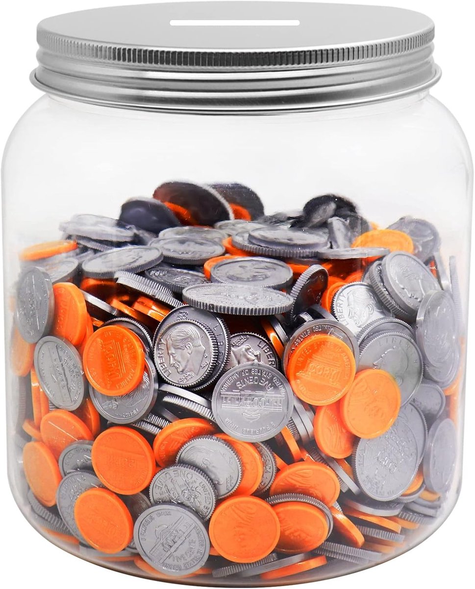 SnelShoppen - Grote Transparante Spaarpot, Plastic Spaarbox voor Munten, Onbreekbare Spaarpot voor Jongens, Meisjes, Kinderen, Veilig en Lichtgewicht,