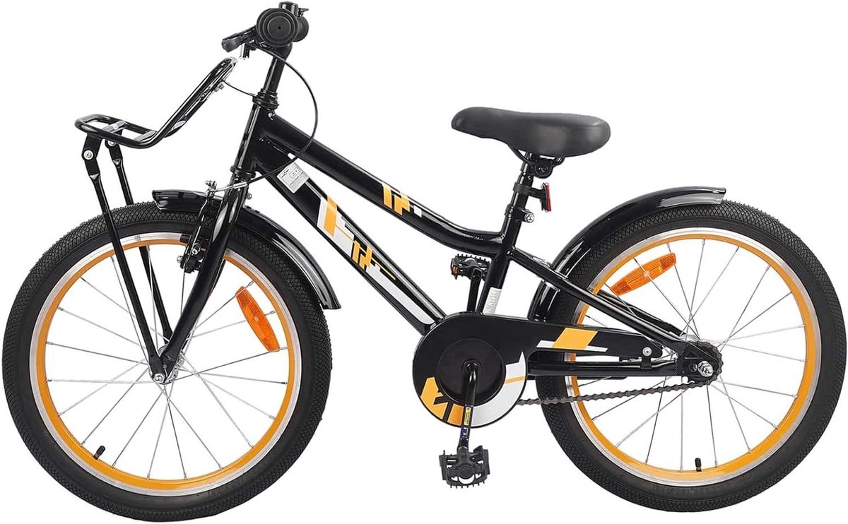 Kinderfiets sfiets sfiets Fietsen Leren Stabiel Stalen Frame 20 inch Oranje Zwart
