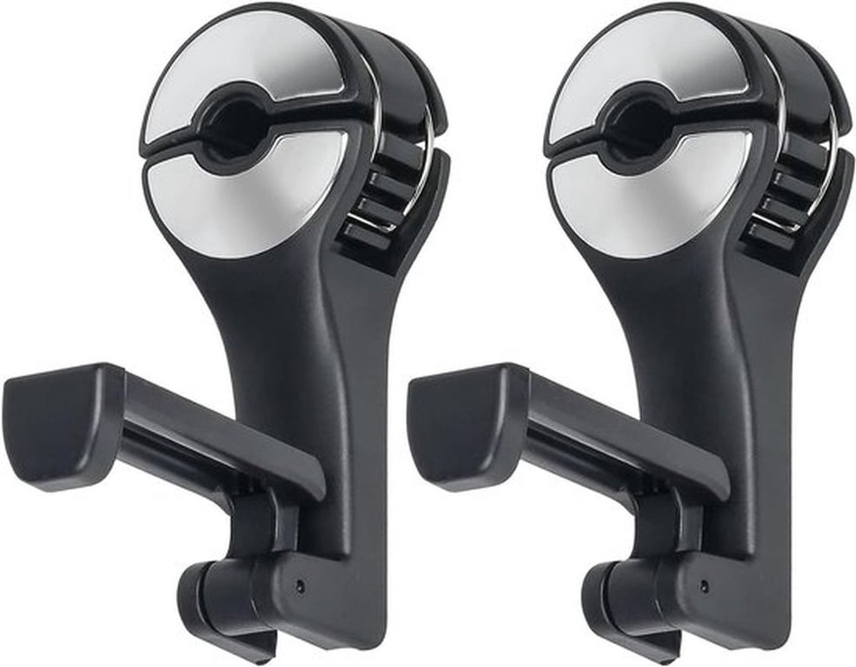 2-in-1 Auto Hoofsteun Haak met Telefoonhouder, 360° Rotatie, Universele Hoofsteun Haken voor Tassen, Portemonnees en Speelgoed, Handige Accessoires voor in de Auto