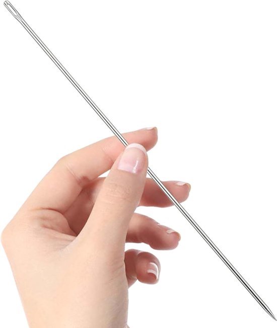 Professionele Lange Naalden van 19 cm met Grote Oog, Geschikt voor Huishoudelijk Gebruik, Leder en Ambachtelijk Werk, Dikte 3 mm