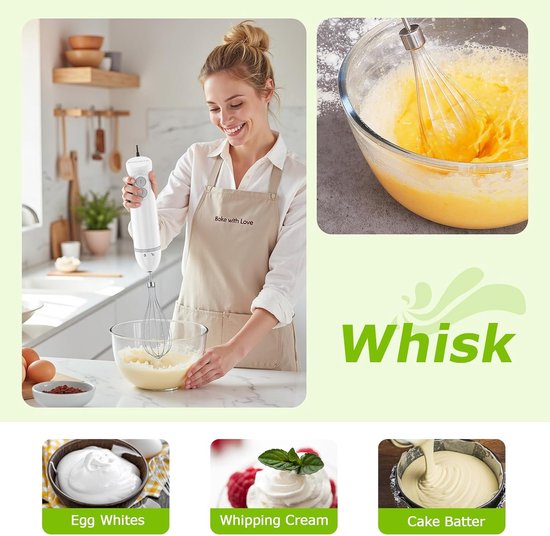 Staafmixer Set - Keuken Blender - Maaltijden Bereiden - Krachtige 1000W Motor - 700ml Maatbeker - Wit — afbeelding 4