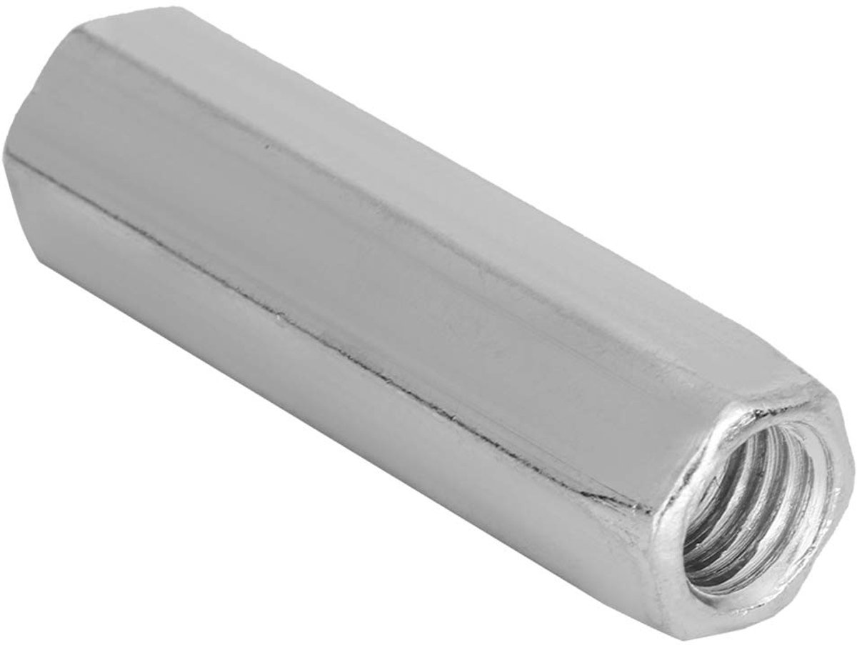 SnelShoppen - 5 Stuks Klauwmoeren Hex Lange Stangmoeren M10 Carbon Staal Bevestigingselementen M10x40 en M10x50 voor Sterke Verankering