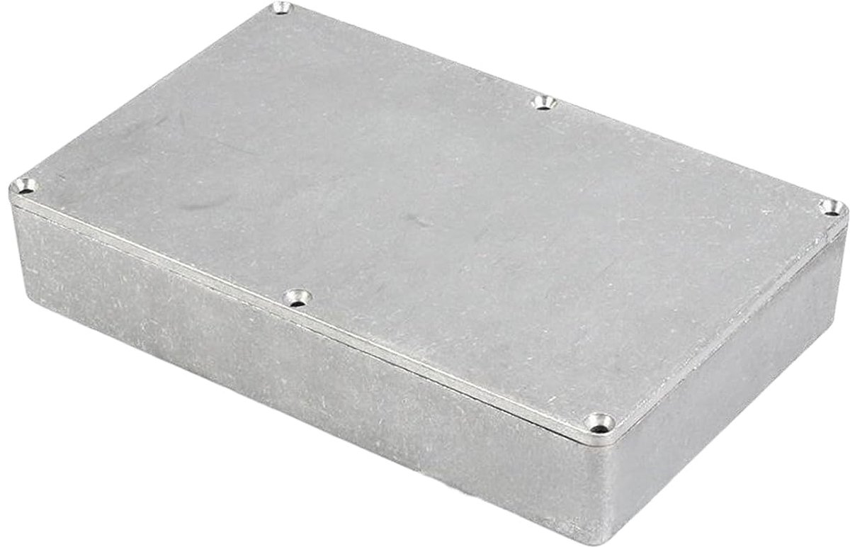 SnelShoppen - Die-cast aluminium behuizing, IP54, waterdicht, elektronische projectdoos, buitenbehuizing, zilver, 188 x 119 x 37,5 mm