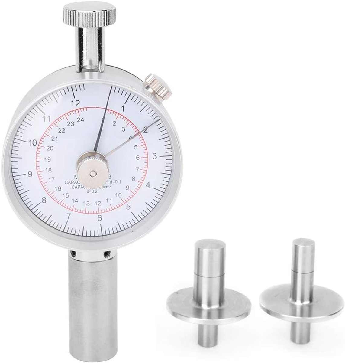 SnelShoppen - Fruit Penetrometer - Hand Fruit Hardheidsmeter met 2 Meetkoppen - Voor Fruitbedrijven, Onderwijs en Onderzoek - Durometer tot 24kg/cm²