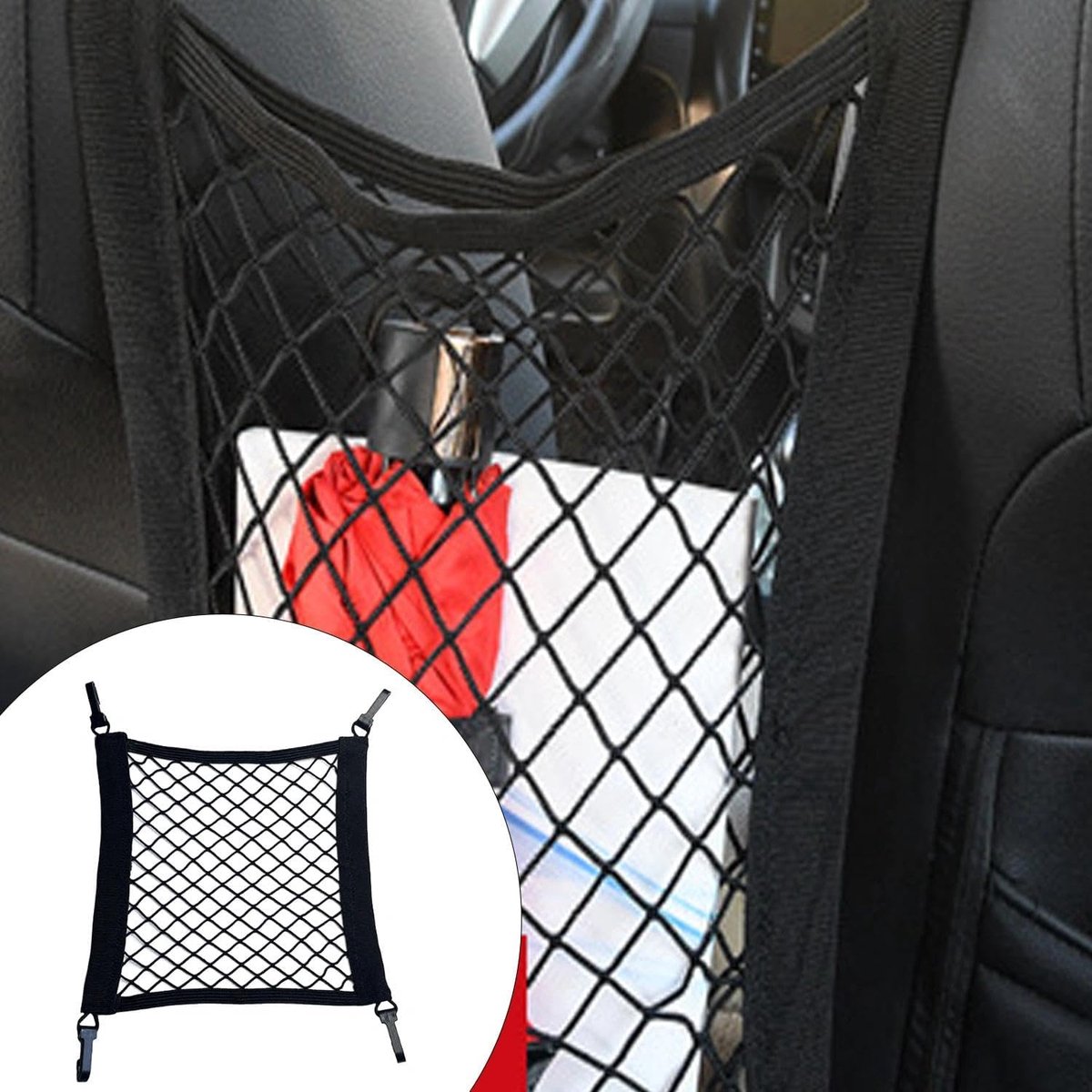 E-scooter bagagenet elastisch - polyester met rubber - voor helm en kleine spullen - ideaal voor e-bikes en motoren - ShopVlot