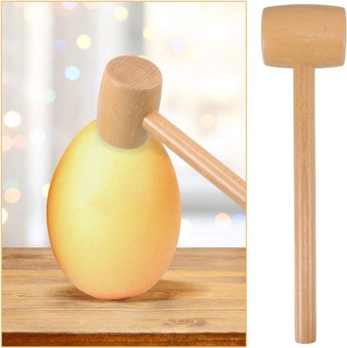 Mini Houten Hamer voor Klussen en Keuken, Handgepolijst Gereedschap voor Eieren en Schelpen, Multifunctionele DIY Tool voor Creatieve Projecten en Ambachten