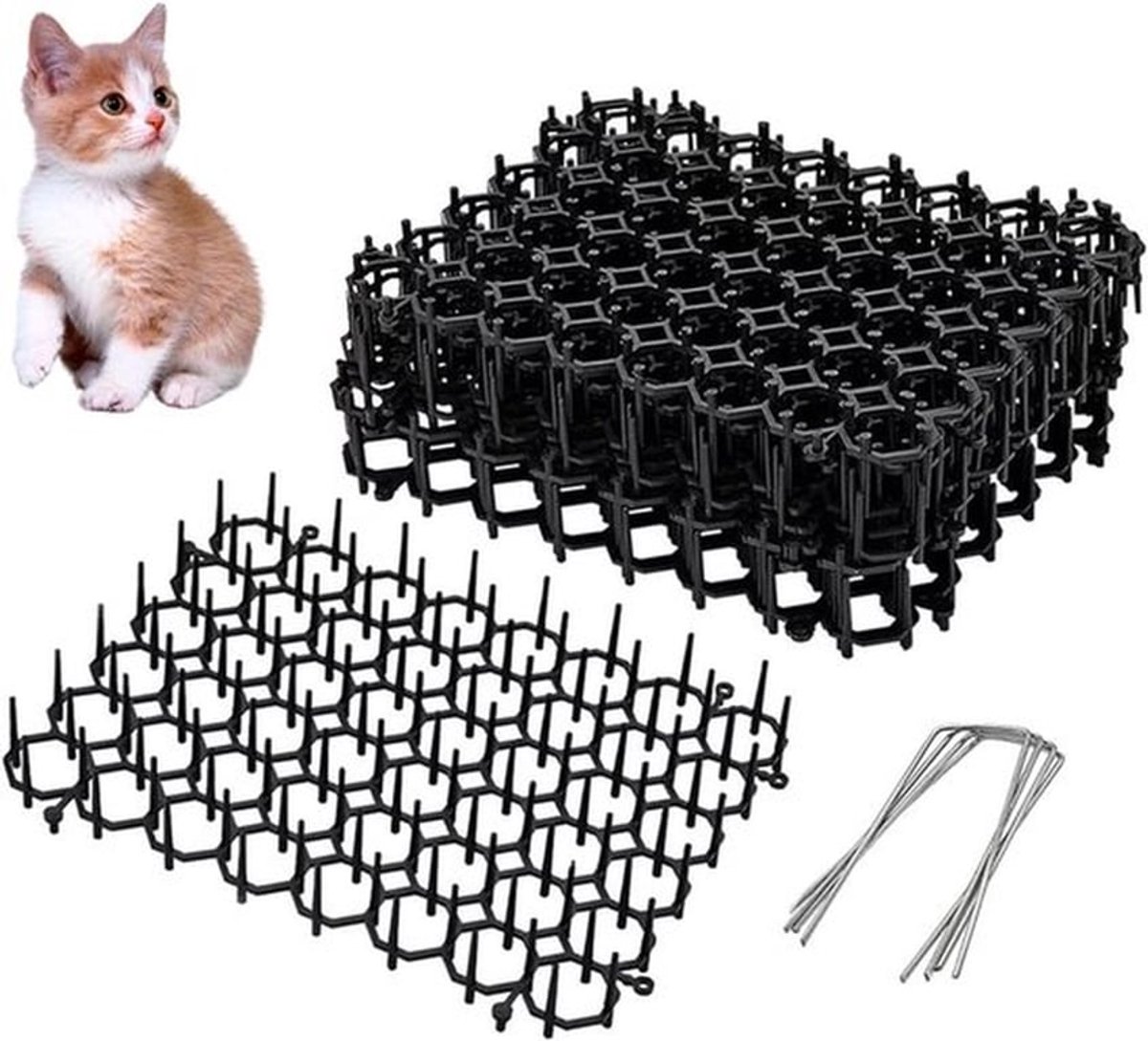 Mat met Spikes, 15 Stuks, Kattenafschrikking, Anti-Kat Mat voor Tuin en Dierenbehoud, 20 x 15 cm