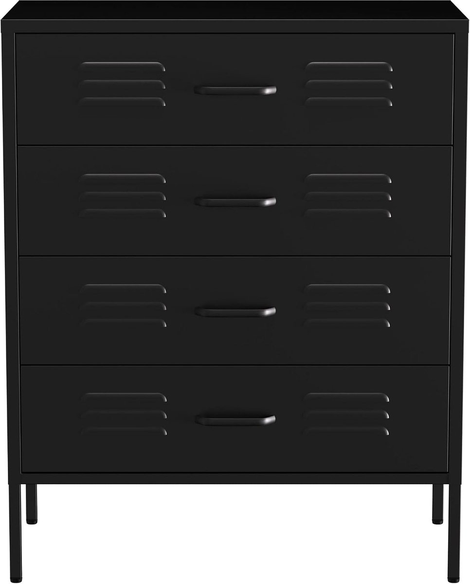 Kast met lades 80x40x100cm - Poedergecoat staal - Industrieel design - Ruimtebesparend opslagmeubel - SnelShoppen