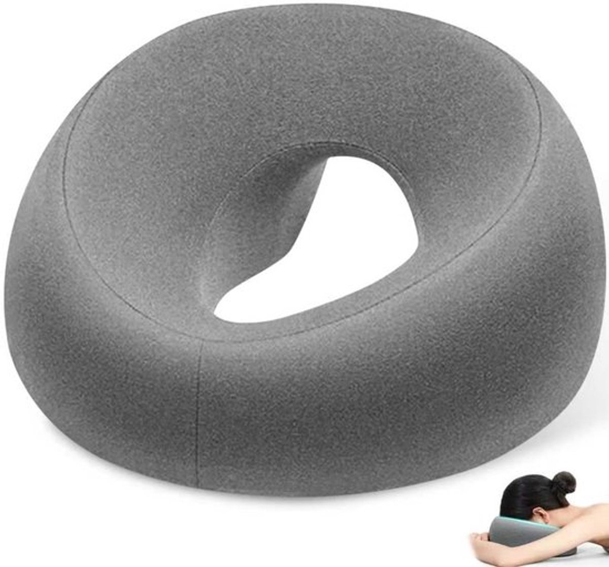 U-vormig Geheugen Schuim Massagekussen met Hoofdgat, Ademend Kussen voor Spa, Salons en Thuisgebruik, Perfect voor Ontspanning en Comfort