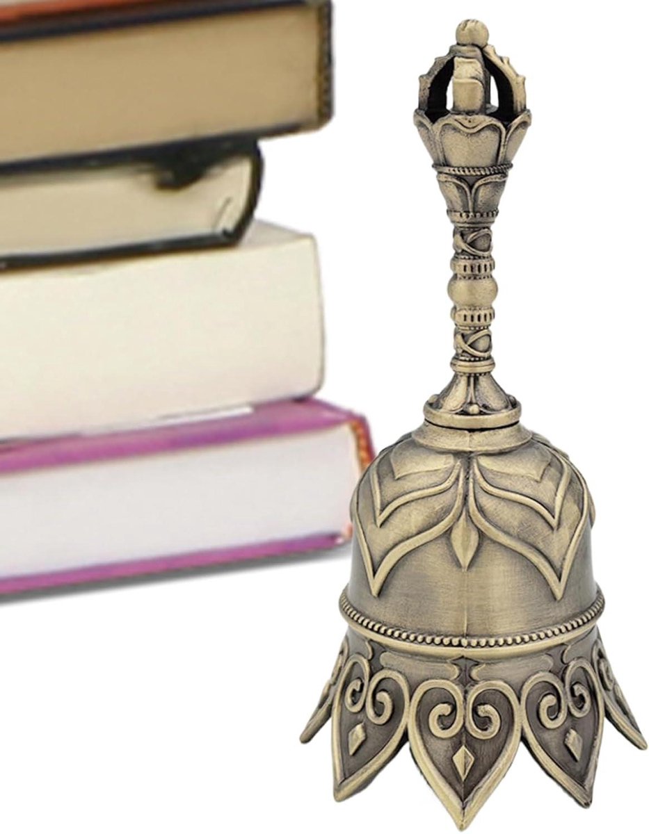 Kleine Tafelbel - Signaalbel Metalen Bel - Aandacht Trekken - Hoog Volume Geluid - 12x5x5cm - Messingkleur