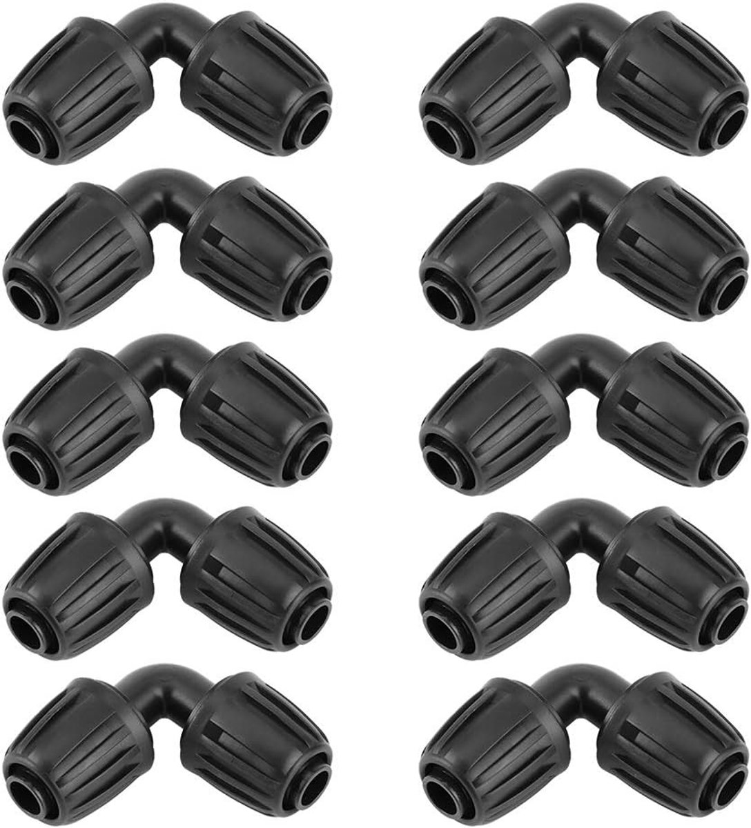 SnelShoppen - 10 Stuks Drup Irrigatie Elleboog Adapter, Tuinslang Pom Elleboog Connector Universele Elleboog Aansluiting Tuinslang Elleboog Verbinder