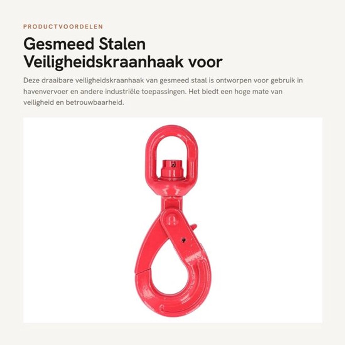 Veiligheidshaak 1.12T Draagvermogen - Gesmeed Staal G80