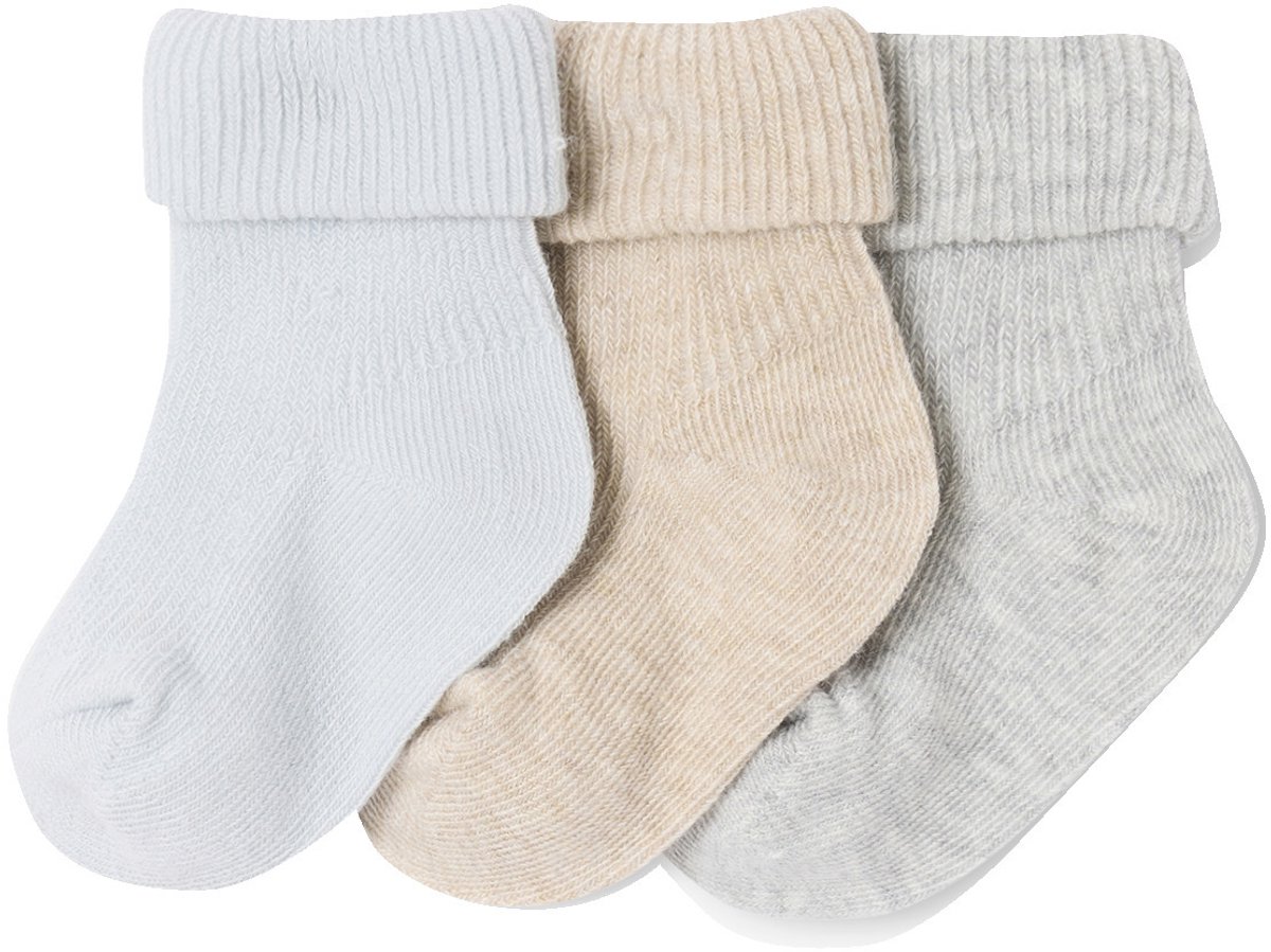 Vertbaudet Set van 3 paar effen babysokken