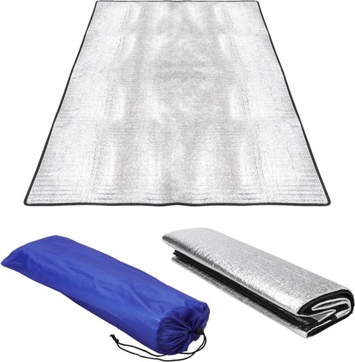 Vouwbare Aluminium Isolatiemat 100 x 200 cm voor Camping, Waterdicht en Thermisch Geïsoleerd, Ultralicht en Anti-Vocht Yoga en Sportmat
