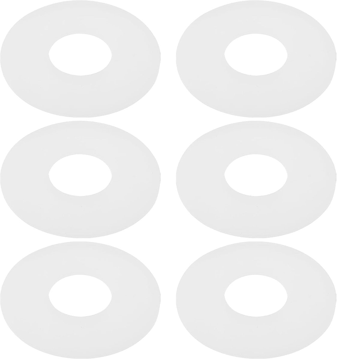 SnelShoppen - 6Pcs Flush Valve Sealing Silicon Seal Vervangingsgasket voor Toilet, Waterbesparend, 9x3.5x0.3cm, Wit, Hoogwaardige Siliconen, Voor TOTO